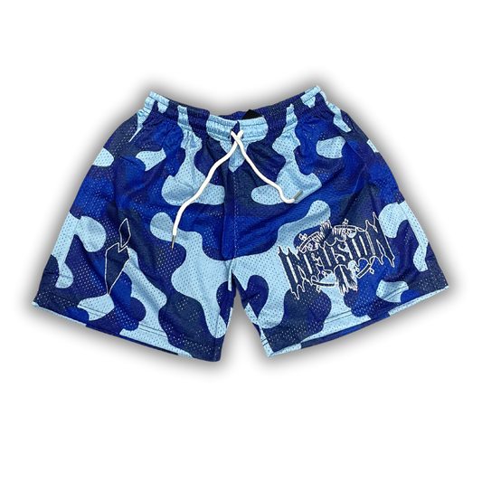 Blue Camo Mesh Shorts